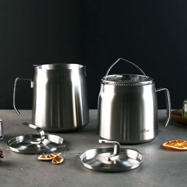 쿡세라 IH 무연마제 스텐304 케틀팟 1.5L+2L+튀김망+거름망 풀세트