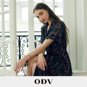 ODV 오디브 패턴 원피스+카디건 세트
