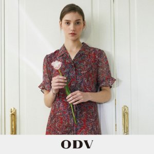 ODV 오디브 패턴 원피스+카디건 세트