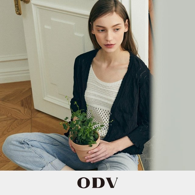 ODV 오디브 패턴 원피스+카디건 세트