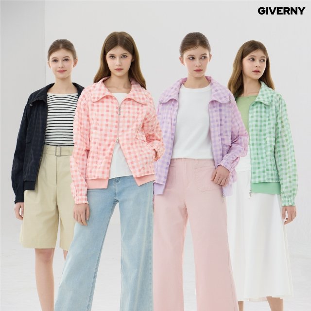 26SS 지베르니 여성 체크 브리즈 점퍼 1종
