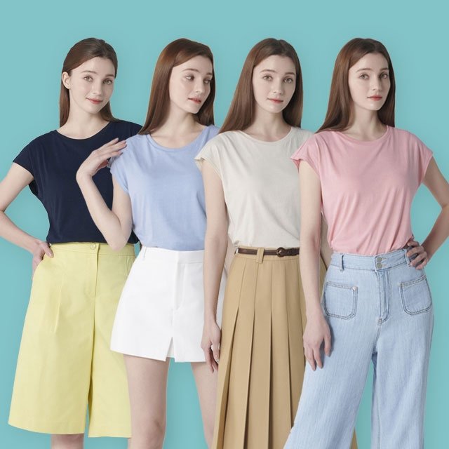 [Belyts] *사이즈한정*벨리츠 썸머 인견 브라탑 티셔츠 4종 세트 