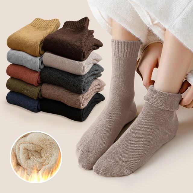 [5+5] 심플도톰 기모양말 컬러혼합 남녀공용 양말세트 (총 10켤레)