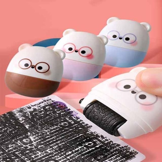 고품질 아기곰 개인정보 보호 유출방지 스탬프 택배 송장 지 지우기 주소 가리개 문서 보완 (WFGRKRN)