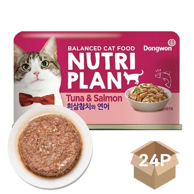 고양이 토핑 캔간식 흰살참치 연어 160g 24P 통조림 (WFICK6B)