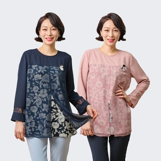 [마담엘레강스] 날개포인트 코사지블라우스 K241BL02
