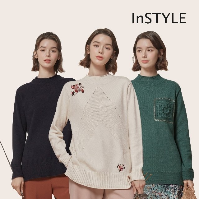 22FW 인스타일 자수 니트 풀오버 3종