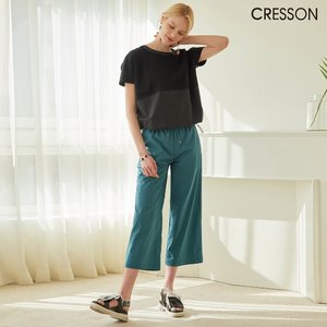 크레송 블랙틸그린 여성 트리플 컬러 스티치 셋업 셋업 C2221BL09_BTGN