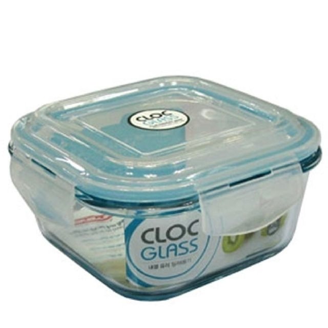 네오플람 클락 반찬통 내열유리 사각 800ml 밀폐용기 (WF76109)