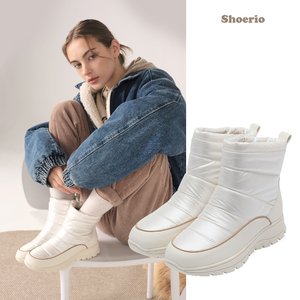 슈리오 새틴 패딩 퍼 부츠 