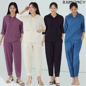 홈쇼핑인기 7부플리츠 후드 상하의 셋업