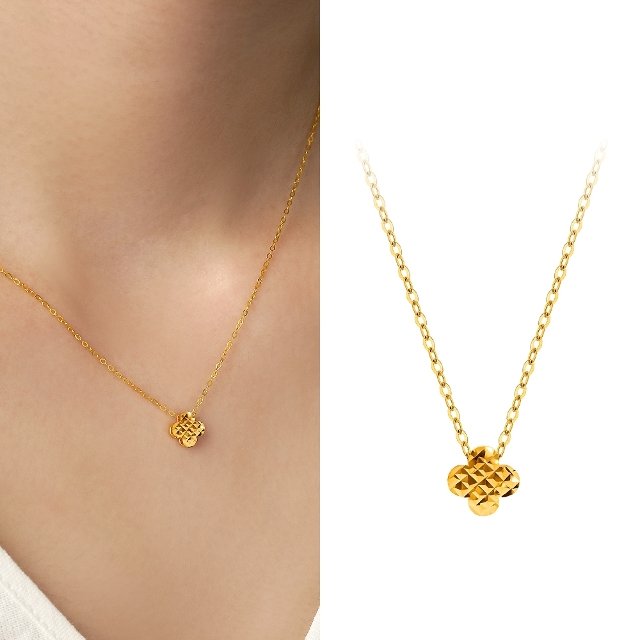 골드앤 24K 순금 샤인 볼클로버 목걸이