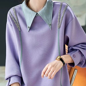 [루미루나]라벤더큐빅티블라우스