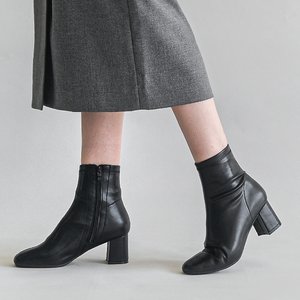 올리 스퀘어 스판 앵클부츠