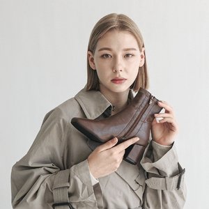 올리 스퀘어 스판 앵클부츠