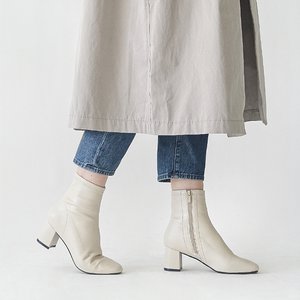 올리 스퀘어 스판 앵클부츠