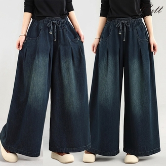 [헬리꽁땡]로사데님밴딩와이드팬츠