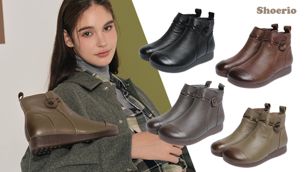 슈리오 소가죽 소프트 앵클부츠