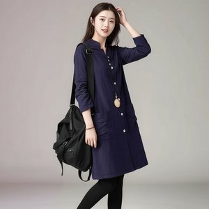 [헬리꽁땡]롤업롱셔츠카라원피스2종