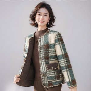 [비니브] 엘리아 안감털 트위드 자켓