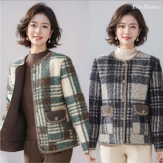 [비니브] 엘리아 안감털 트위드 자켓