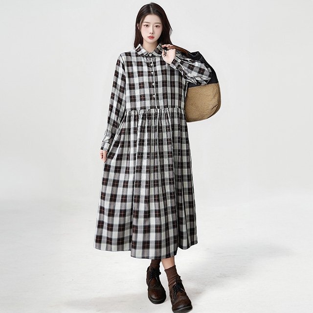 [헬리꽁땡]무이뚜면체크원피스(색상선택)