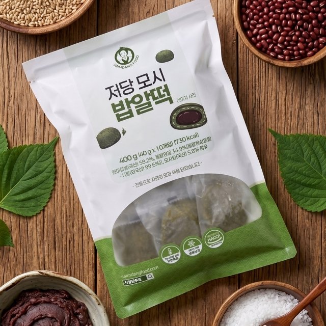 [사임당푸드] 저당 모시떡 2종 (저당 모시 밥알떡 30개+저당 모시 흑임자 인절미 20개)