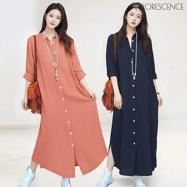 [헬리꽁땡]비다오픈롱원피스2종