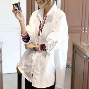 [플로레센스]레이스자수소매밴딩셔츠