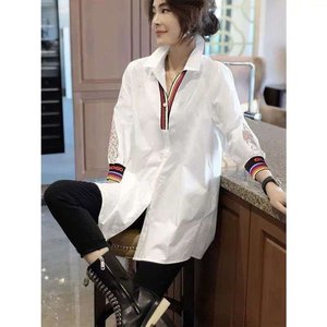 [플로레센스]레이스자수소매밴딩셔츠