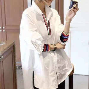 [플로레센스]레이스자수소매밴딩셔츠