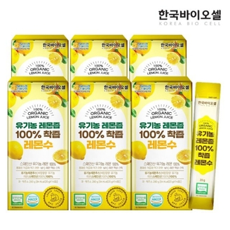 한국바이오셀 유기농 레몬즙 100 NFC착즙 레몬수 스틱 6박스(20g x 84포)