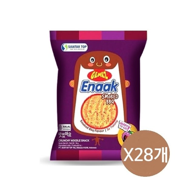 [KMFG] 게메즈 에낙 라면과자 스모크 바베큐맛14g X28개 간식 술안주
