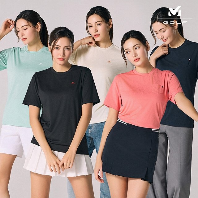 밀레골프 25SS 최신상! 고 기능성 반팔티셔츠 5종, 여성