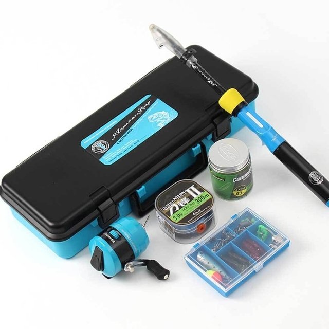 루어낚시 세트 민물낚시채비 초보바다낚시 낚시대 (WFIKCBU)