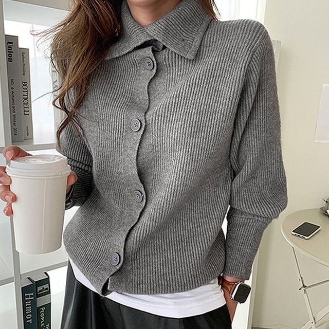 [루미루나]빅버튼데일리니트가디건