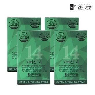 한미양행 카테킨 14 녹차 추출물 다이어트 보조제 700mg 4박스 + 쇼핑백