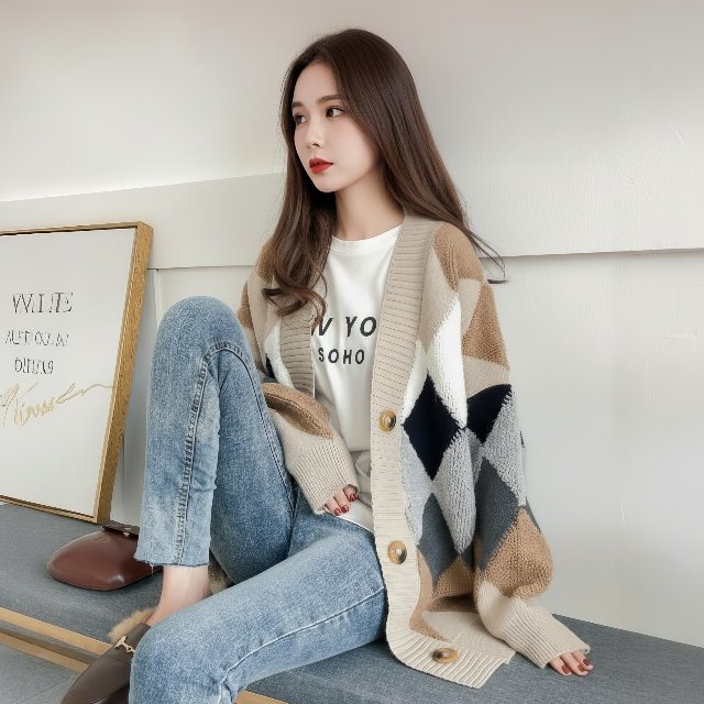 [비니브] 콜라쥬 웜 가디건