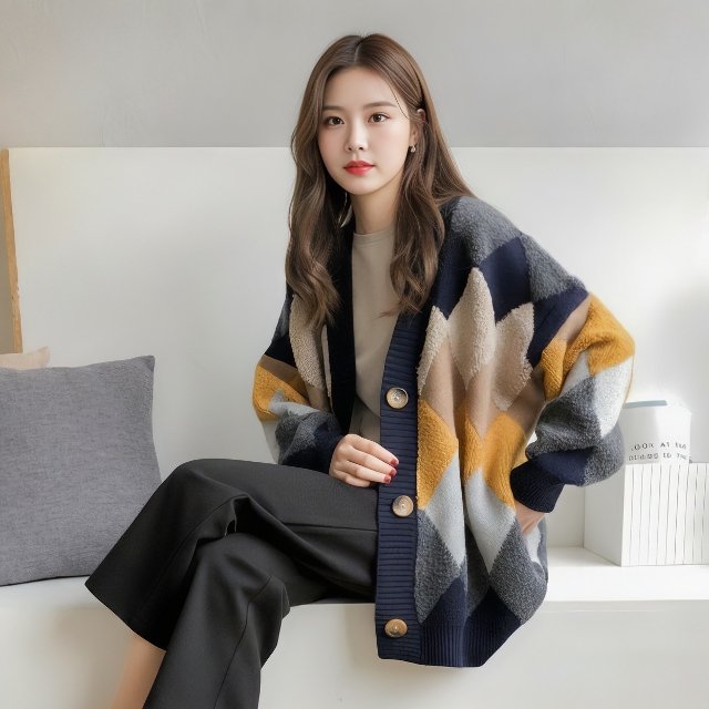 [비니브] 콜라쥬 웜 가디건