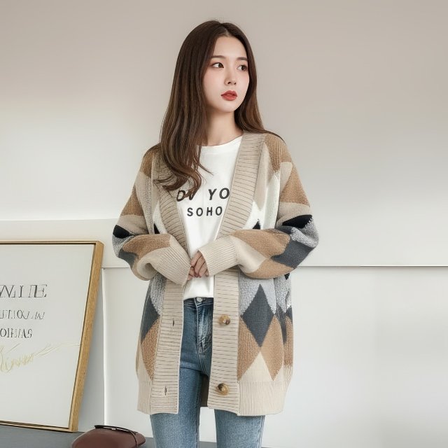 [비니브] 콜라쥬 웜 가디건