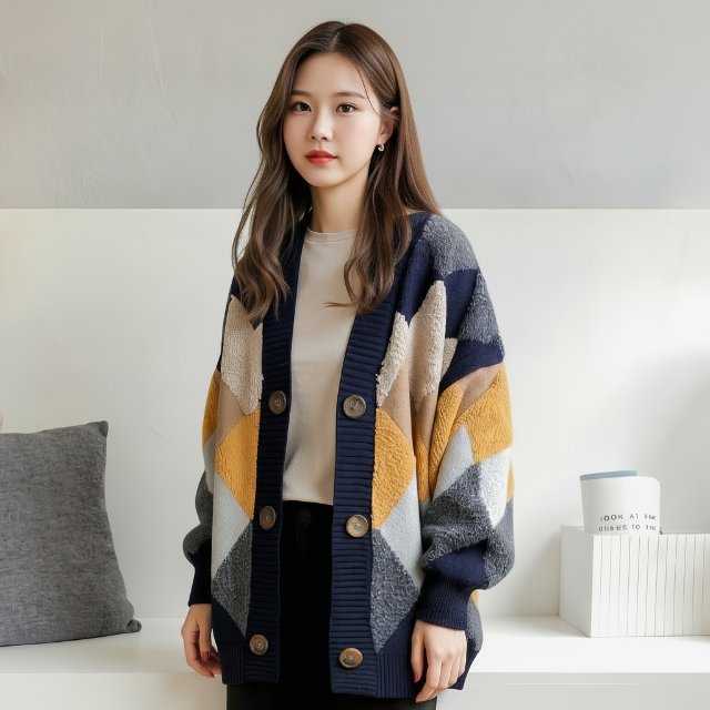 [비니브] 콜라쥬 웜 가디건