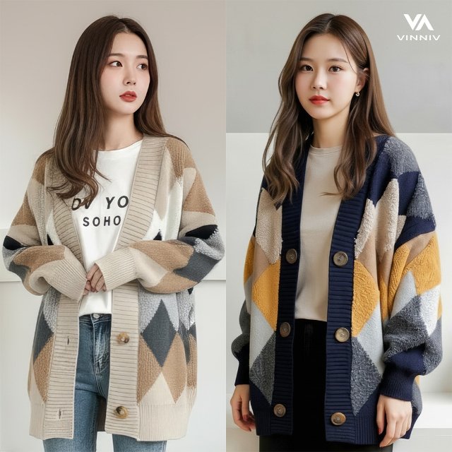 [비니브] 콜라쥬 웜 가디건