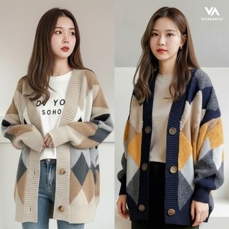 [비니브] 콜라쥬 웜 가디건