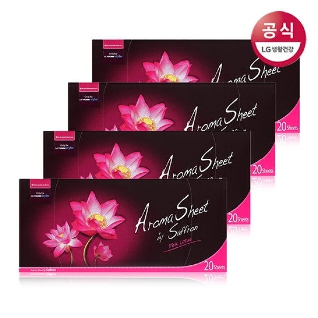 샤프란 스타일러 아로마 향기 시트 핑크 20매x4개