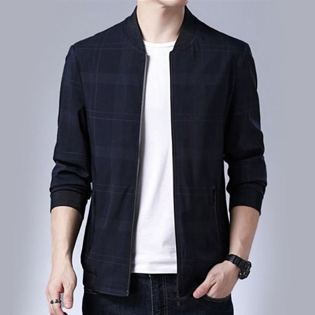 경량 점퍼 간절기 자켓 상의 봄버 체크 바람막이 남자 (WFGGOID)