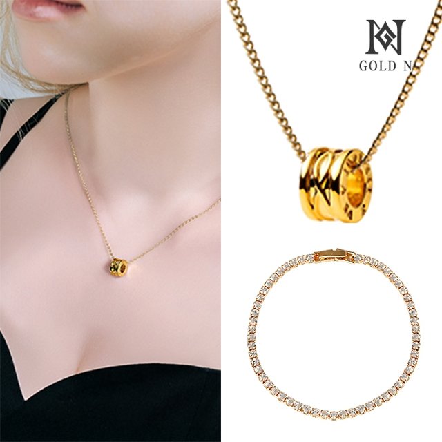 [당일출고]골드앤 24K 순금 이터너티 로마 목걸이 세트(24K 팬던트+체인 목걸이+테니스 팔찌)