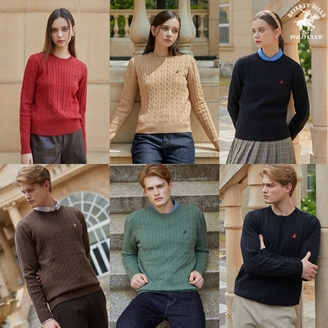 비버리힐즈폴로클럽 남녀 울블렌디드 케이블니트 3종 set