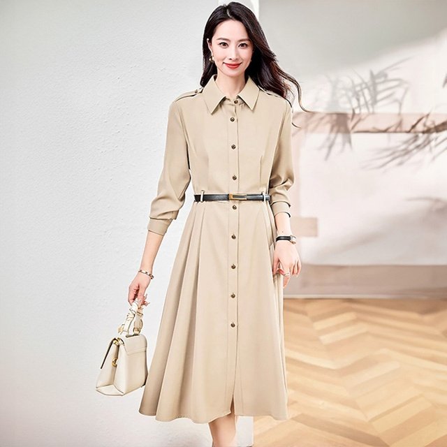 [헬리꽁땡] 레트로 셔츠 원피스+벨트(2종)