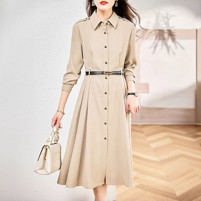 [헬리꽁땡] 레트로 셔츠 원피스+벨트(2종)