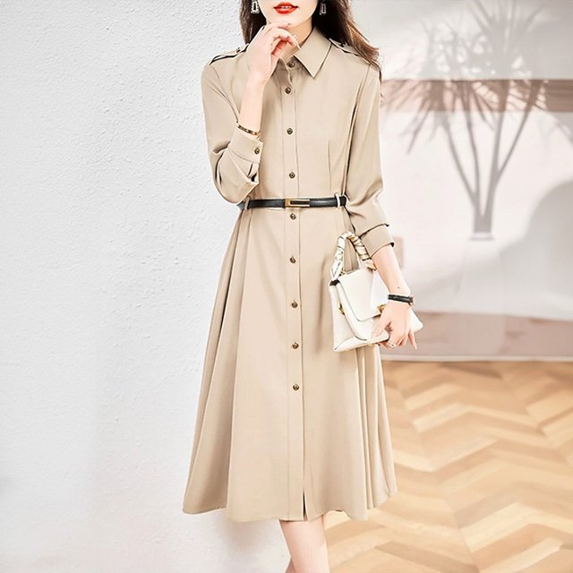 [헬리꽁땡] 레트로 셔츠 원피스+벨트(2종)